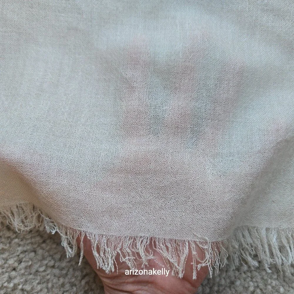 NWOT Silk & Cashmere Gradient Wrap Scarf Ombre Brown to Natural
